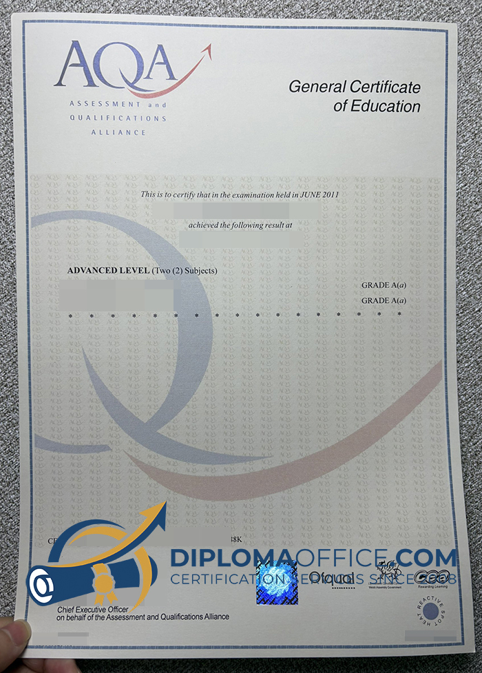 AQA GCE Certificate