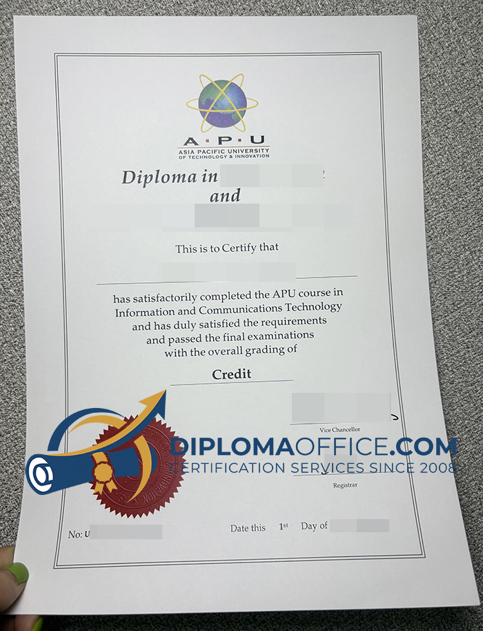 Asia Pacific University diploma