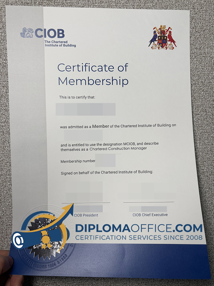 CIOB Certificate