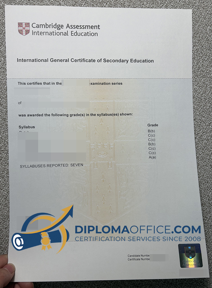 Cambridge IGCSE Certificate