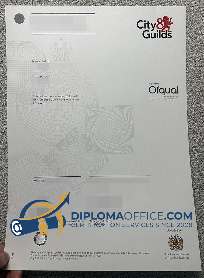 City Guilds Certificate