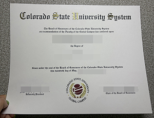 Colorado State University diploma copy