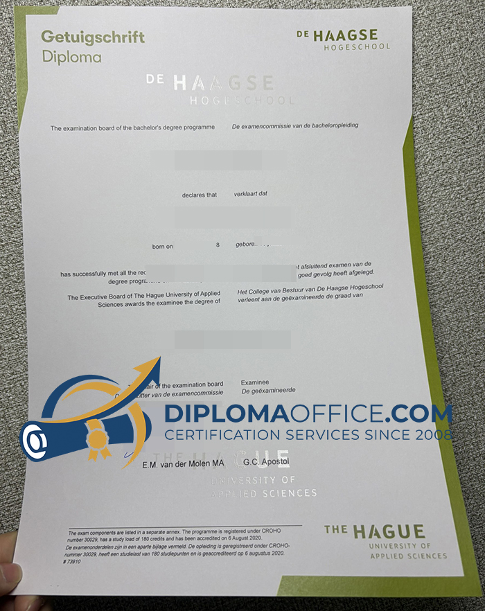 De Haagse Hogeschool diploma