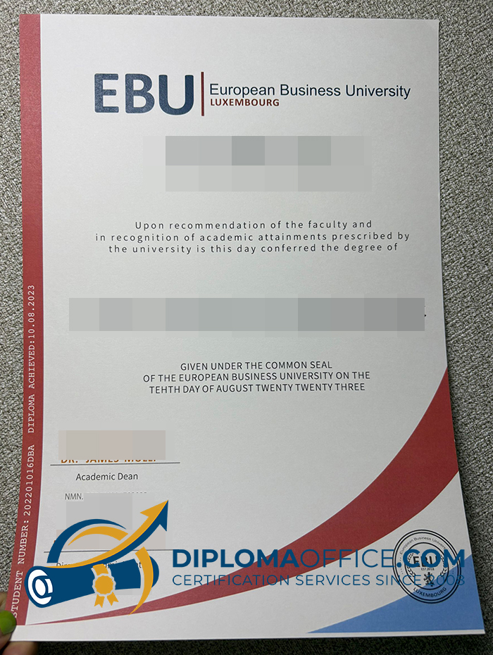 European Business University diploma