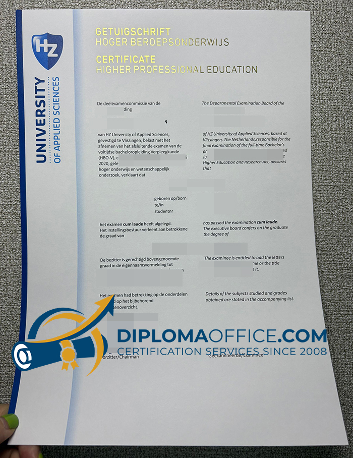 HZ University of Applied Sciences diploma