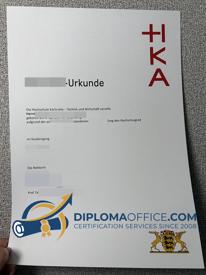 Hochschule Karlsruhe Urkunde