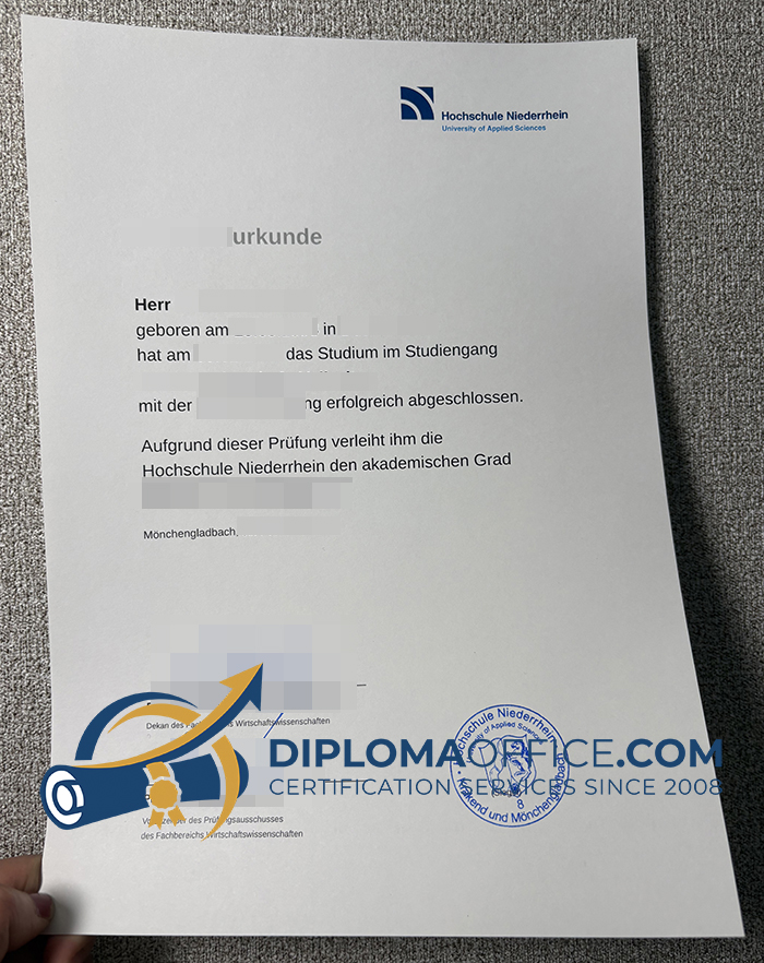 Hochschule Niederrhein Urkunde
