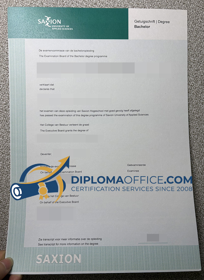 Hogeschool Saxion diploma