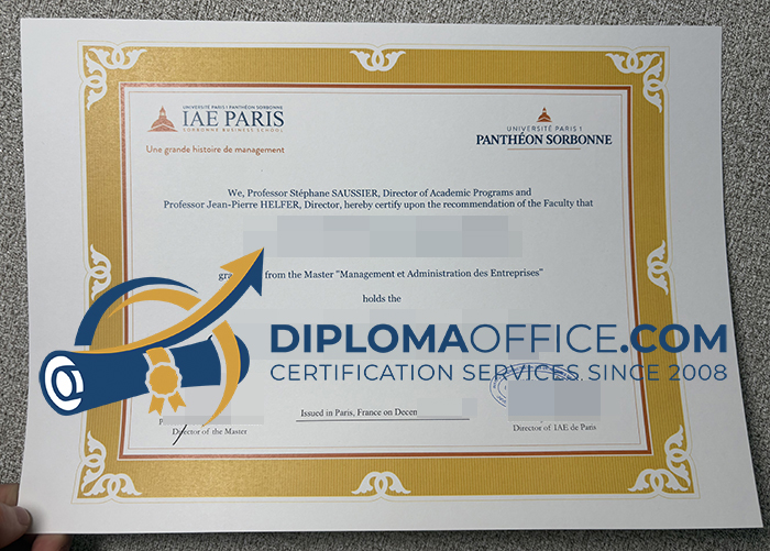 IAE Paris Sorbonne Business School diploma