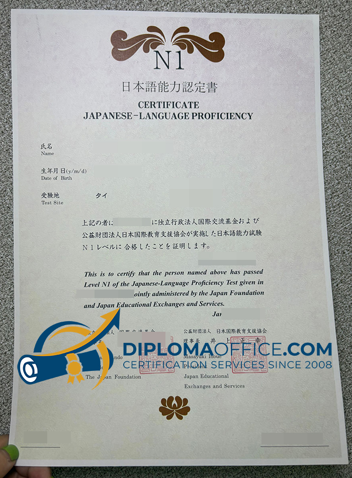 JLPT N1 Certificate