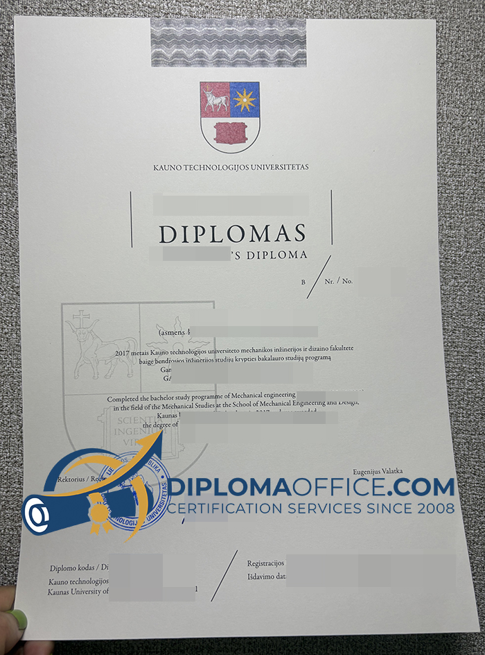 Kaunas University of Technology diploma