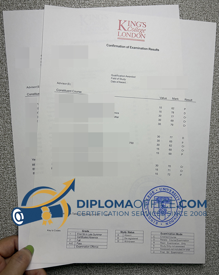 King's College London transcript