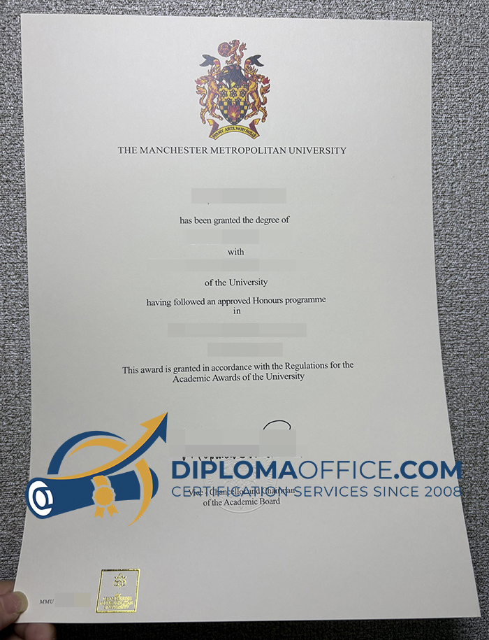 Manchester Metropolitan University diploma