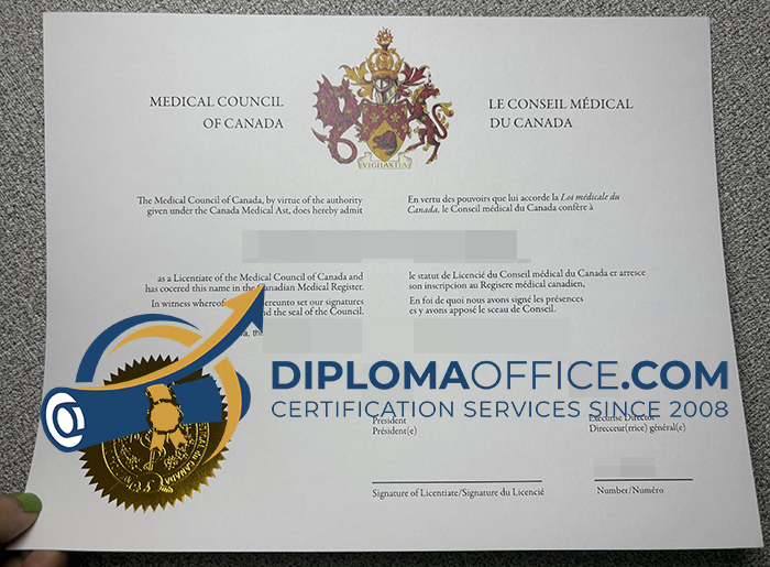 Medical Council of Canada Certificate