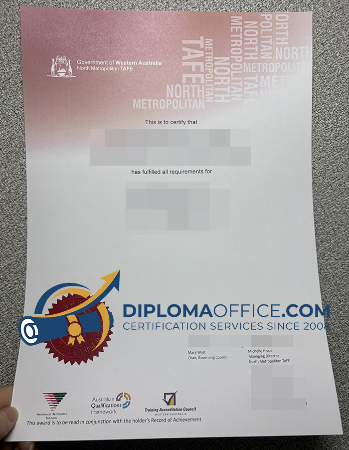 North Metropolitan TAFE Certificate