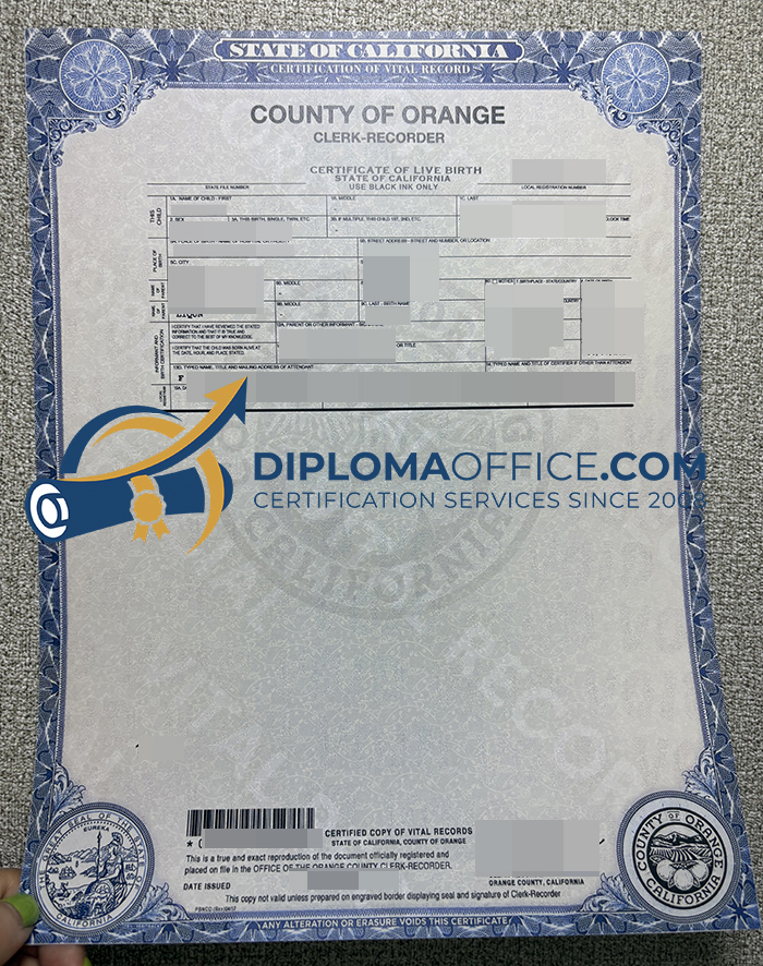 Orange County Birth Certificate