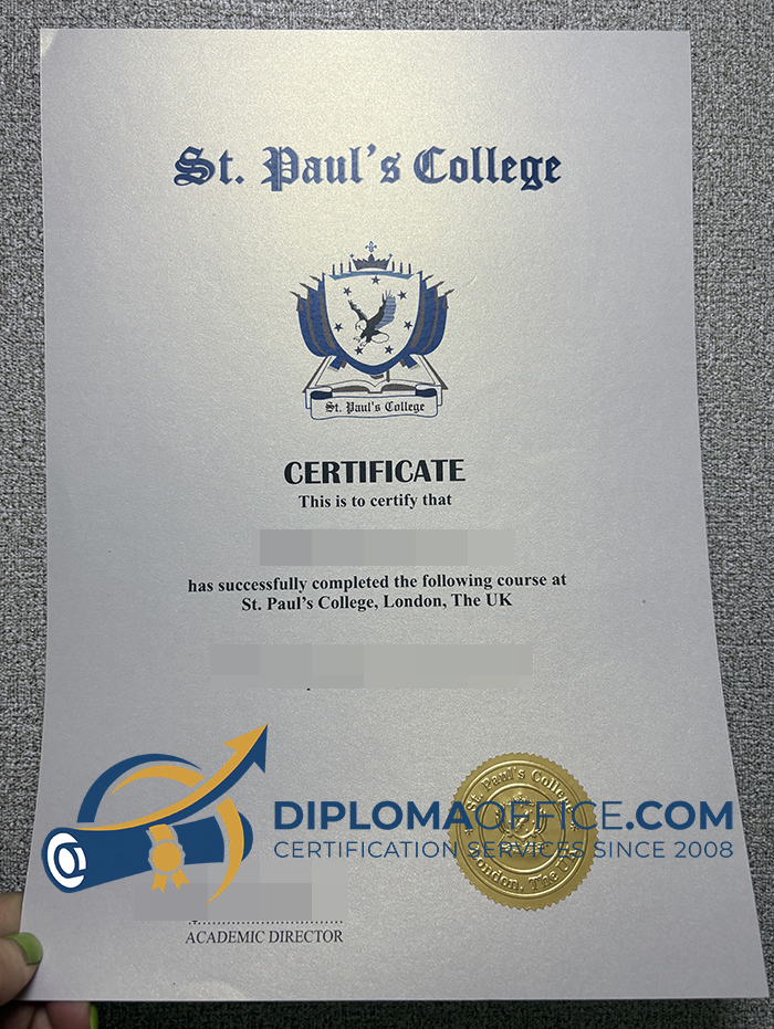 St. Paul's College diploma