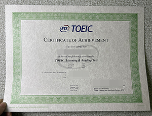 TOEIC Certificate copy