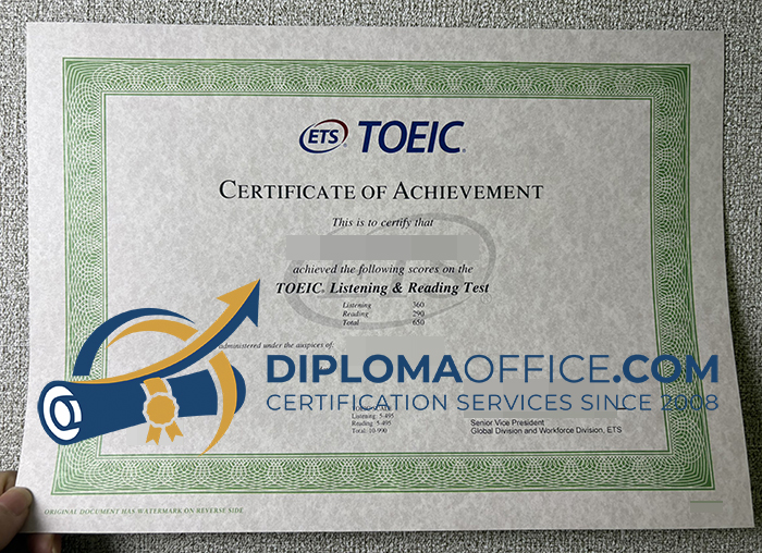 TOEIC Certificate