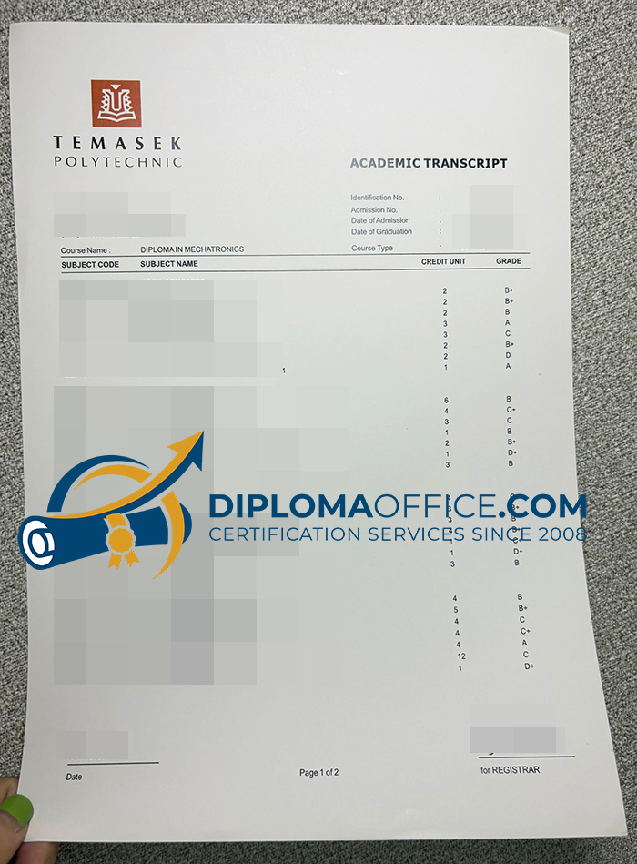 Temasek Polytechnic transcript