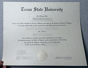 Texas State University degree copy