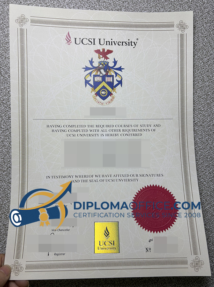 UCSI University diploma