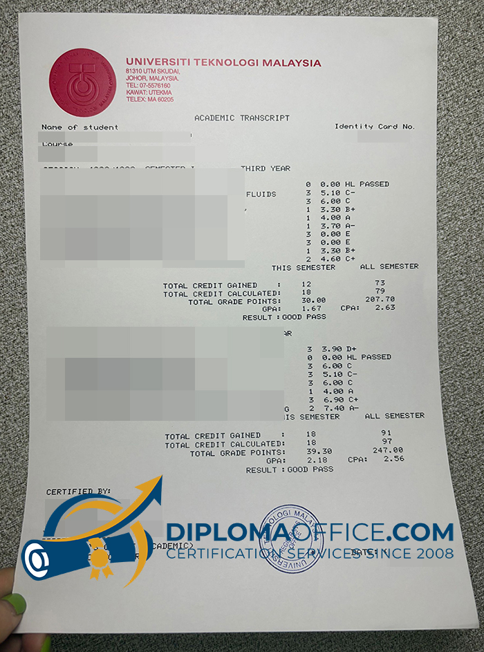 UTM transcript