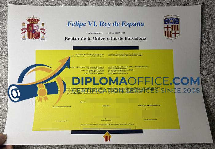 Universidad de Barcelona diploma
