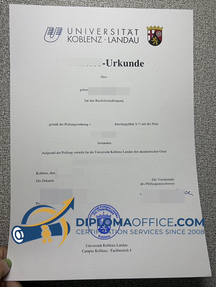 Universität Koblenz-Landau Urkunde