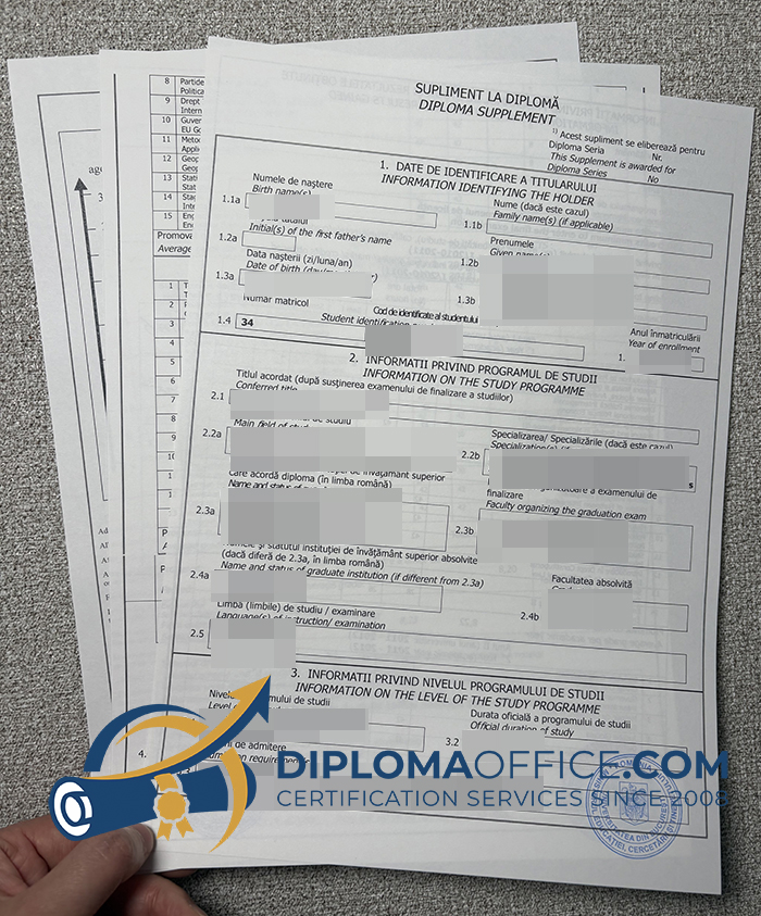 Universitatea din București diploma supplement