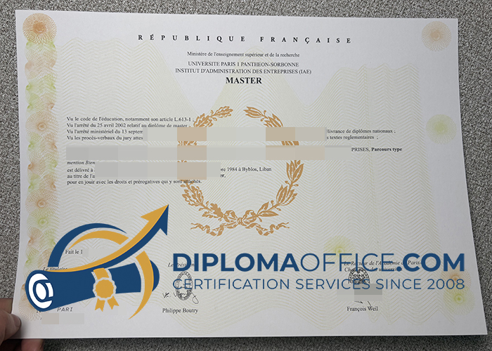 Université Paris 1 Panthéon-Sorbonne IAE diploma