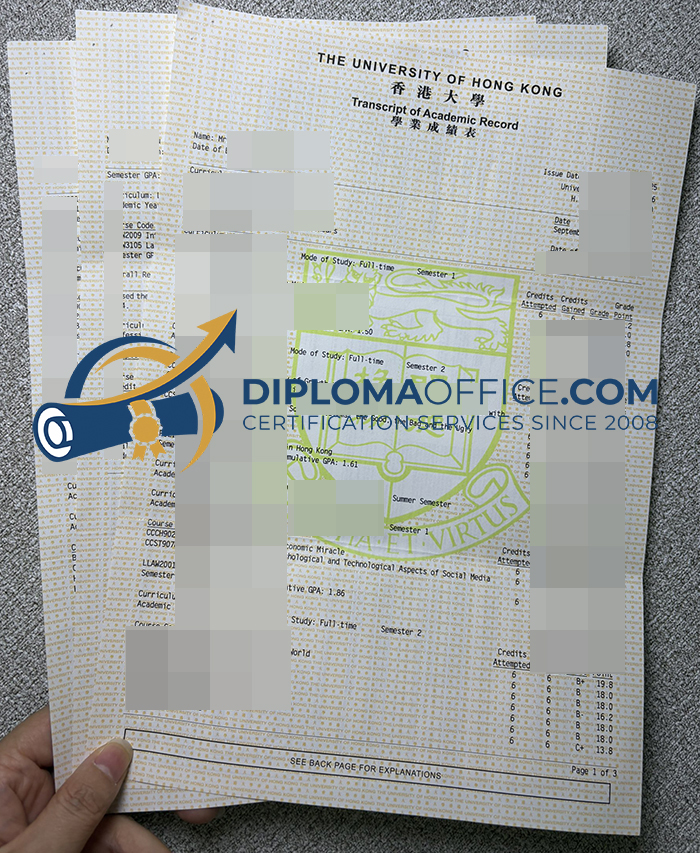 University of Hong Kong transcript