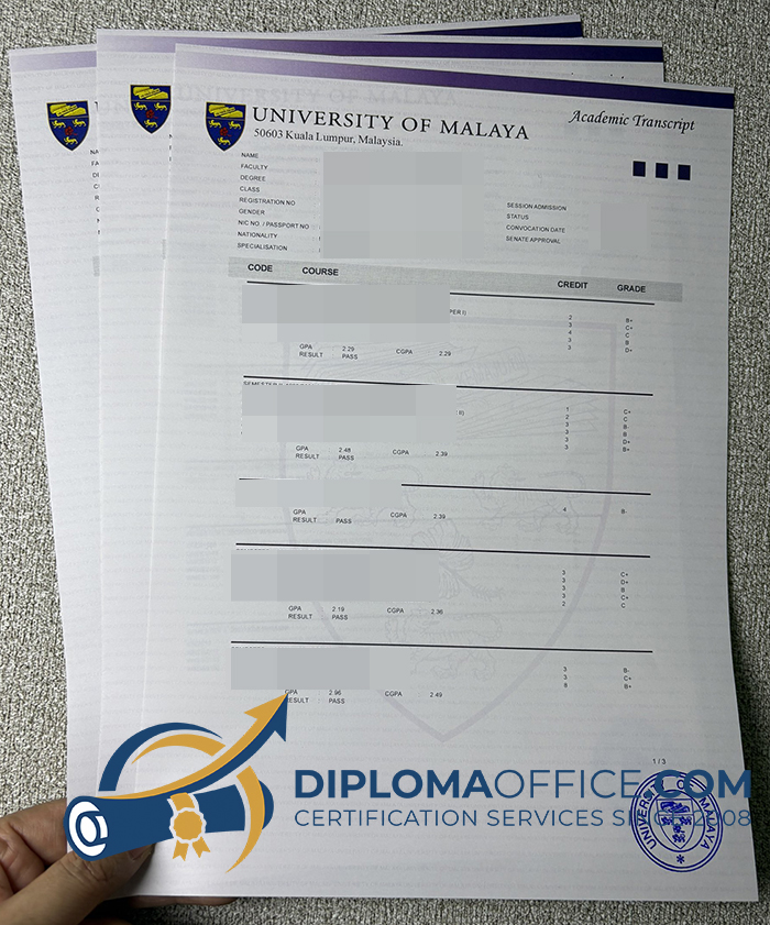 University of Malaya transcript