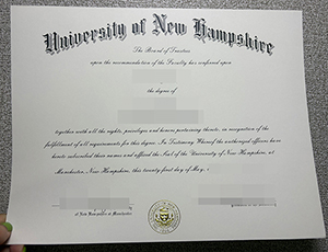 University of New Hampshire degree copy