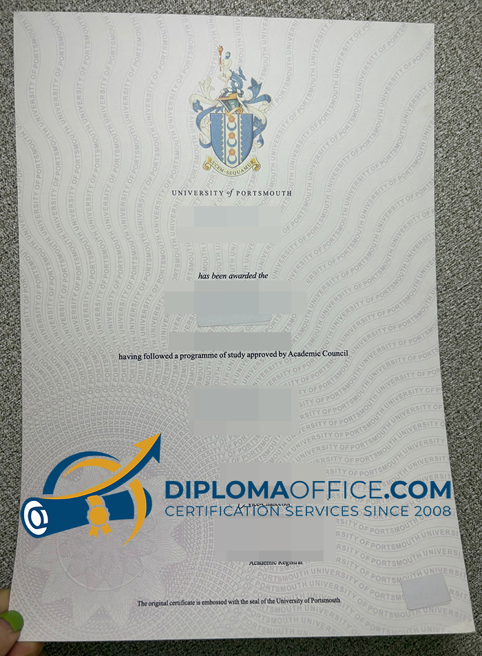 University of Portsmouth diploma