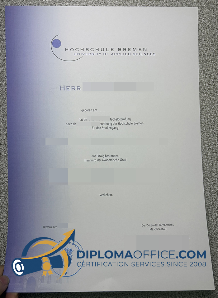 Hochschule Bremen Urkunde
