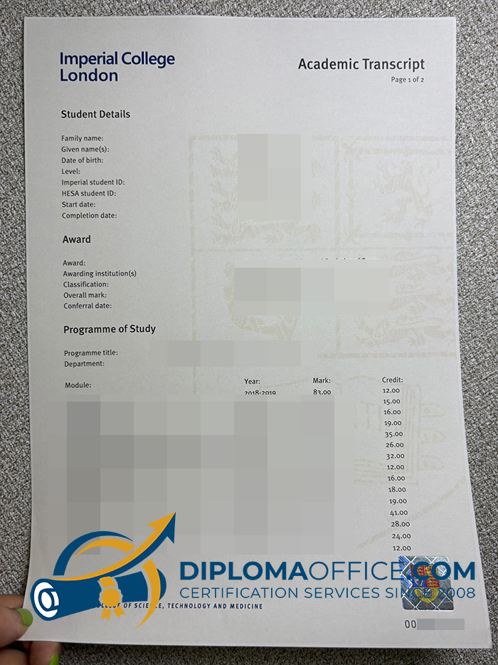 Imperial College London transcript