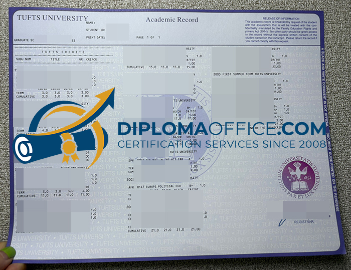 Tufts University transcript